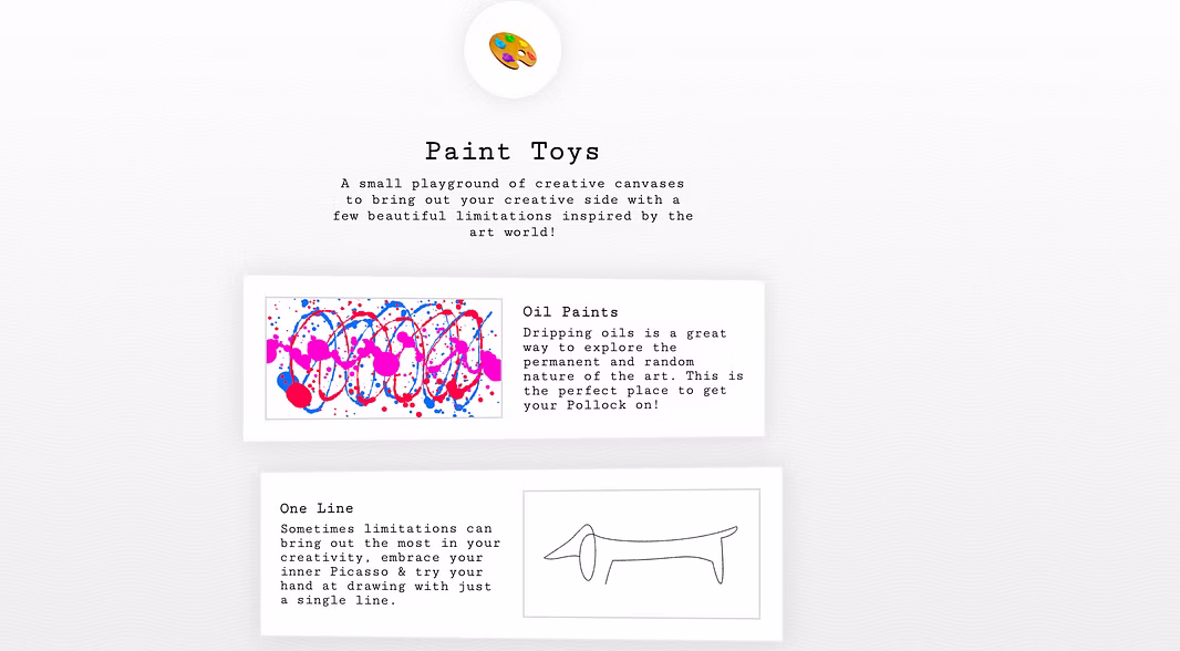 A fun selection of online painting games to inspire creativity! Credits - Paint Toys